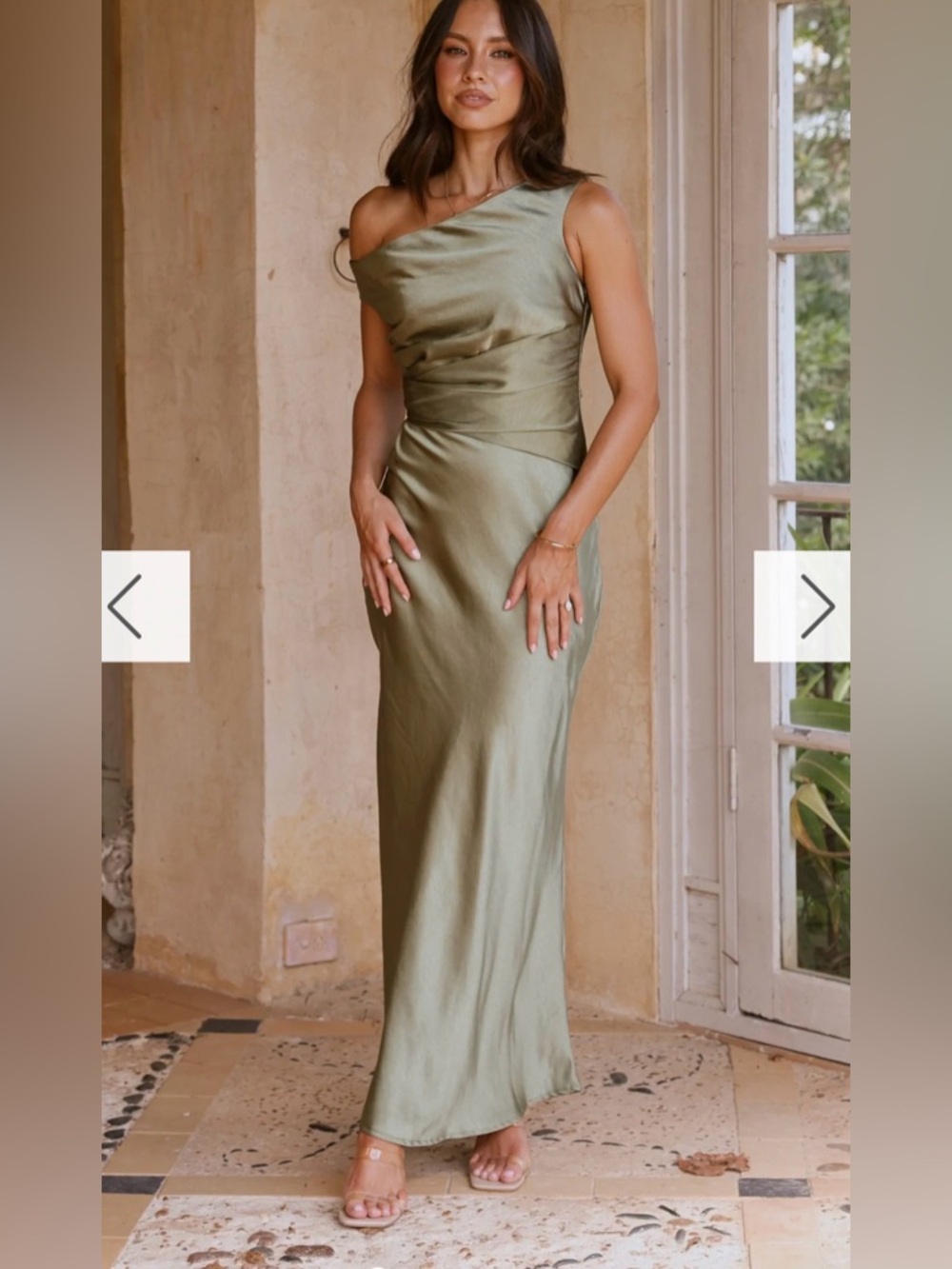 Auria Off Shoulder Maxi Dress - Olive